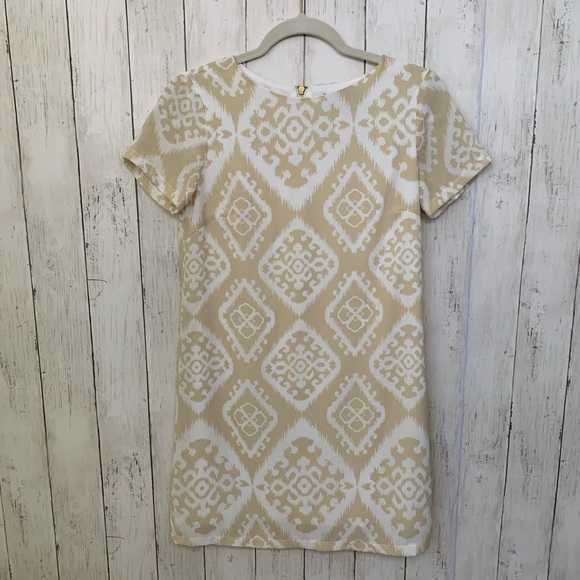 Lulus Dresses & Skirts - Lulu's Tan/Cream and White Print Dress XS